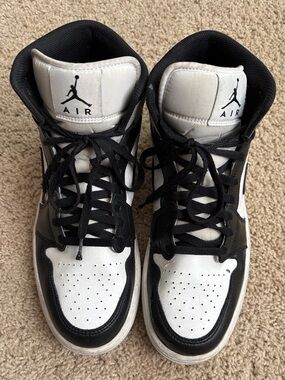 Nike Air Jordan Mid Light Smoke/Black/White Athletic Sneaker